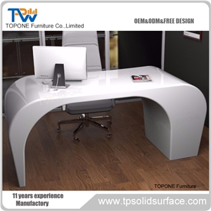 Luxury Office Desk with Round Shape, Artificial Stone Furniture