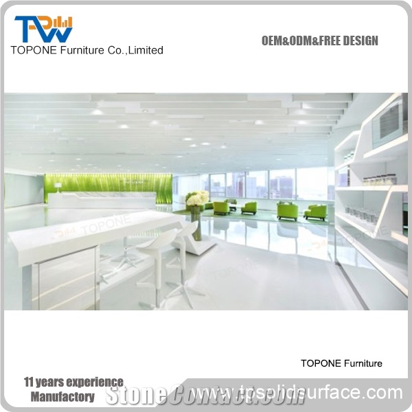 Luxury Office Desk with Round Shape, Artificial Stone Furniture