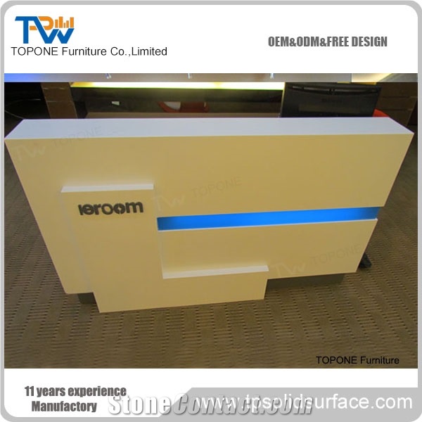 New Design Acrylic Solid Surface Reception Counter