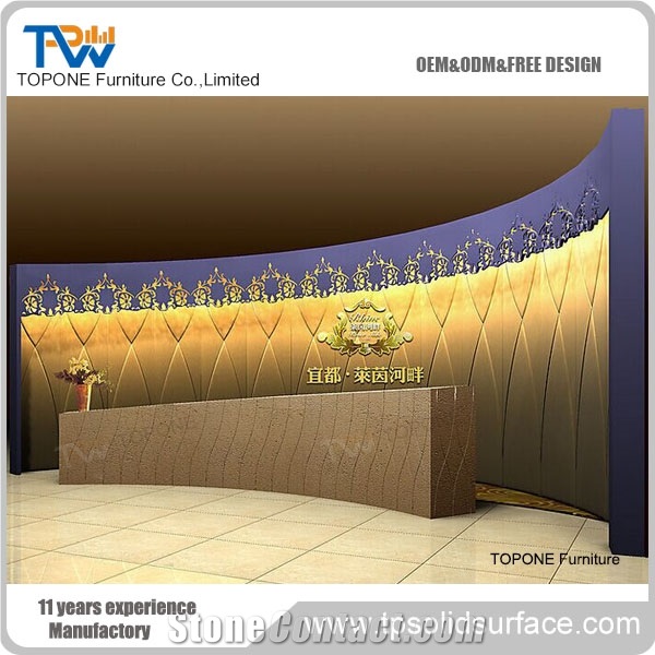 New Design Acrylic Solid Surface Reception Counter