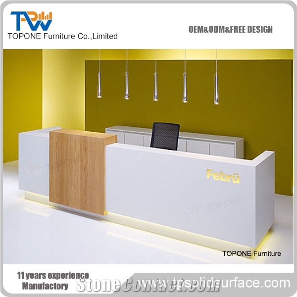 New Design Acrylic Solid Surface Reception Counter
