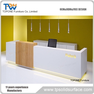 New Design Acrylic Solid Surface Reception Counter