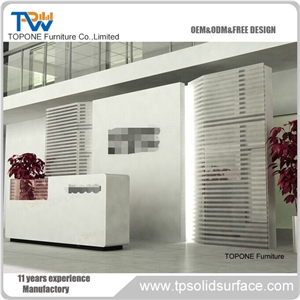 New Design Acrylic Solid Surface Reception Counter