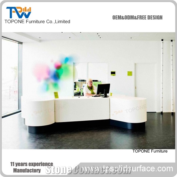 New Design Acrylic Solid Surface Reception Counter