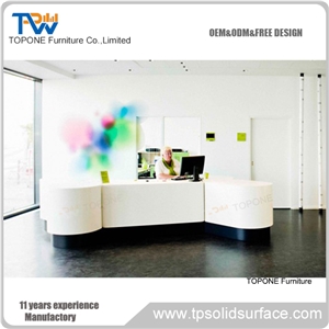 New Design Acrylic Solid Surface Reception Counter
