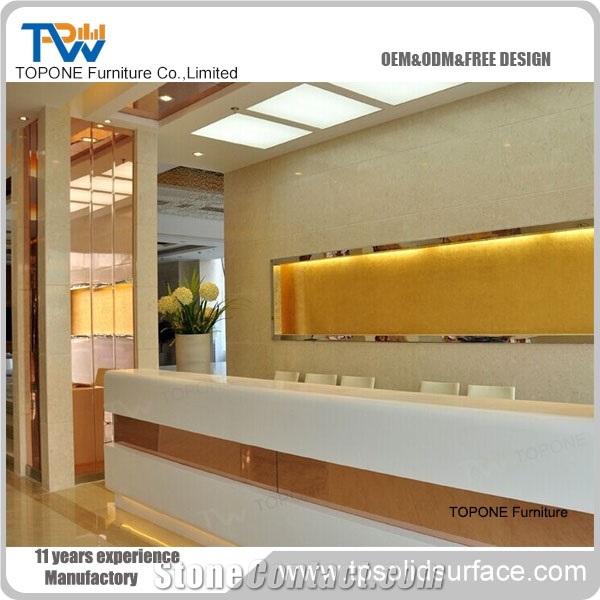 New Design Acrylic Solid Surface Reception Counter