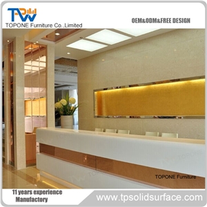 New Design Acrylic Solid Surface Reception Counter