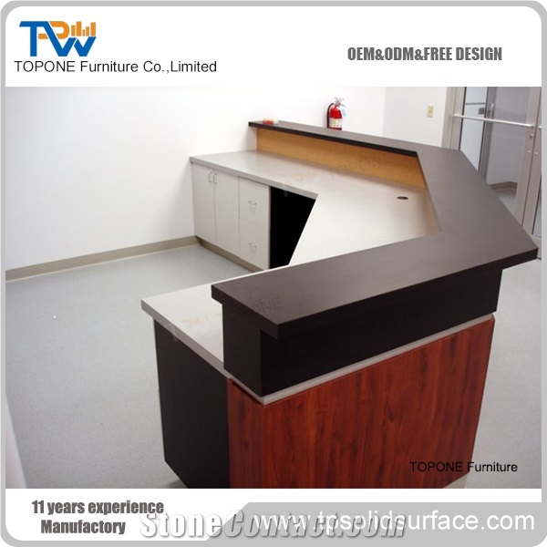 New Design Acrylic Solid Surface Reception Counter
