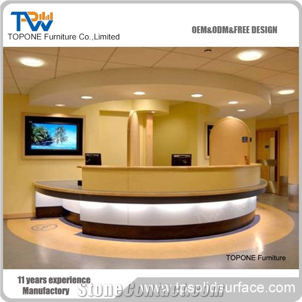 New Design Acrylic Solid Surface Reception Counter