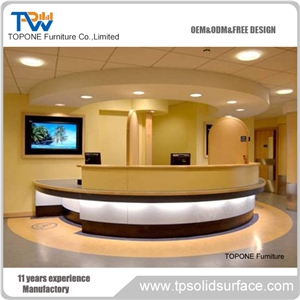New Design Acrylic Solid Surface Reception Counter