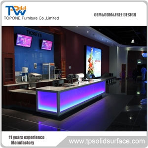 Quality Led Artificial Stone Reception Counter Desk with Logo Design