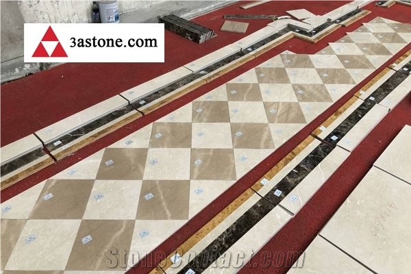 Polishing Gray and Beige Marble Composite Board&Floor Tiles Project