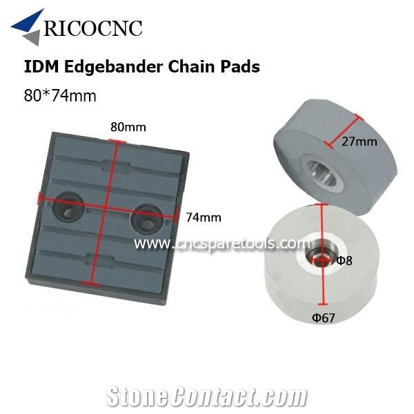 80x74mm Idm Edgebander Chain Pads Cnc Track Pads Converyor Pads