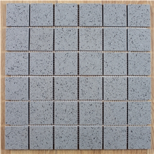 Artificial Grey Quartz Mosaic Tile with Mirror