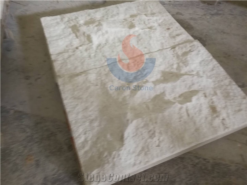 Limra White Limestone Split Face Mushroom Stone ,Wall Cladding ,Panel