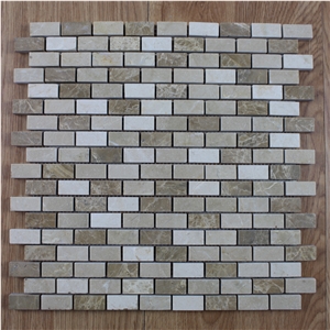 Mixed Color Low Price Indoor Mosaic Tiles Marble Mini Brick