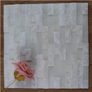 Thassos White Split Mosaic, Crystal White Split Mosaic