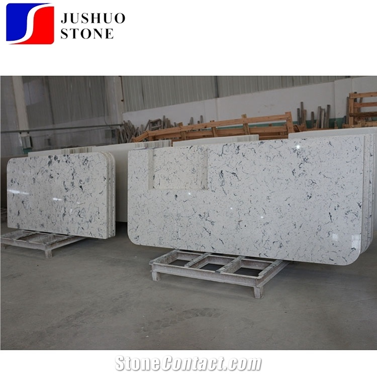 Absolute Good Quality Sparkle Pot Marble Veins Quartz Slab for Top Use
