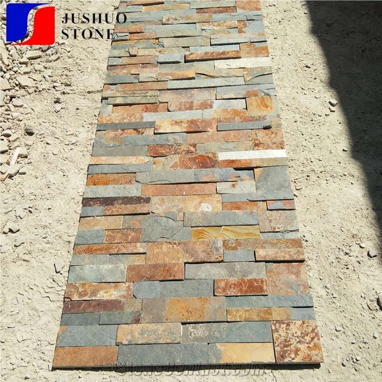 China Copper Rusty Natural Slate Tiles Cheap Good Quality Culture Stone