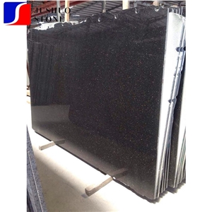 China Polished Black Galaxy Star Granite India Slabs & Tiles for Walls