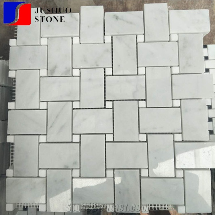 Fiberglass Yarn Woven Shape Mesh Marble Mosaic with Cheap Price