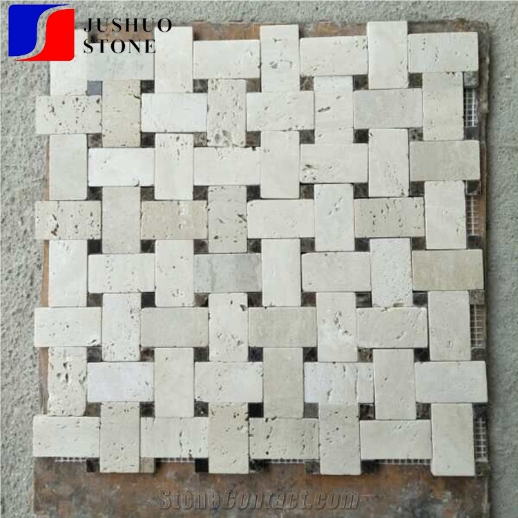 Fiberglass Yarn Woven Shape Mesh Marble Mosaic with Cheap Price