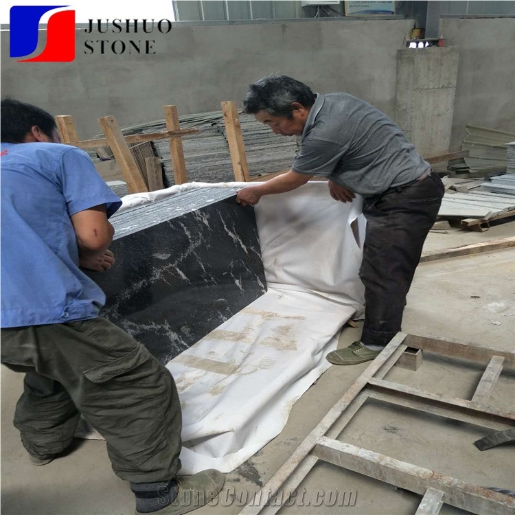 Jet Mist,River Black,Galaxy Silver Gray Granite Tile for Wall Cladding