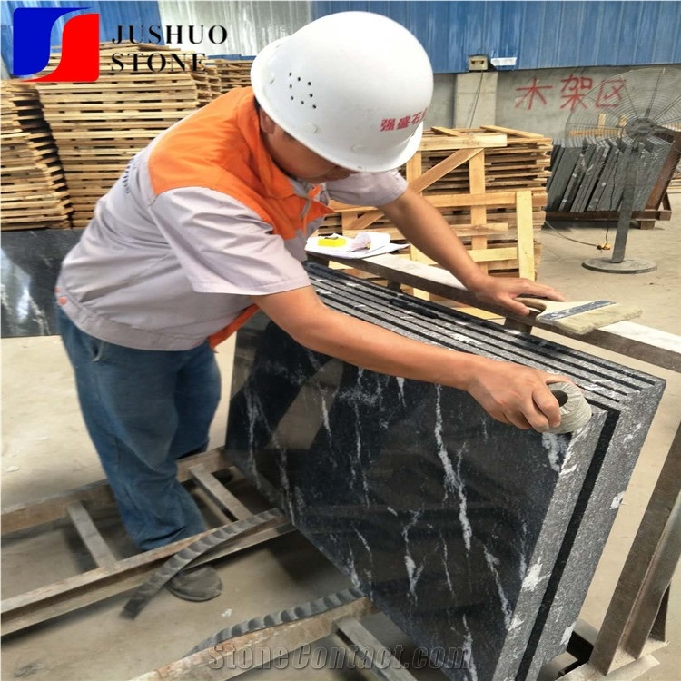 Jet Mist,River Black,Galaxy Silver Gray Granite Tile for Wall Cladding
