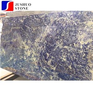 Natural Transparent Dark Blue Semiprecious Sodalite Laminated Stone
