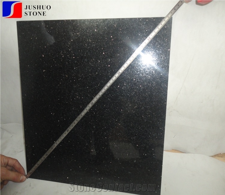 Polished Black Galaxy Granite Tiles 2cm First Choice Flooring,Walls