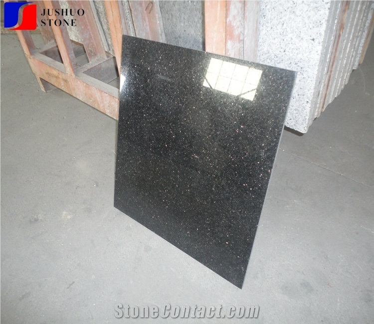Polished Black Galaxy Granite Tiles 2cm First Choice Flooring,Walls