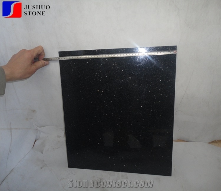 Polished Black Galaxy Granite Tiles 2cm First Choice Flooring,Walls
