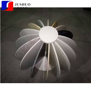 Polished/Honed Surface Round Customized Size Quartz Tables Application