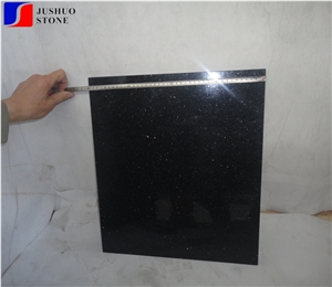 Polished Indian Price Galaxy Black Star Granite Tile Customized Size