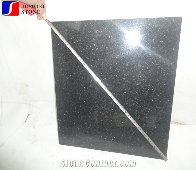 Polished Indian Price Galaxy Black Star Granite Tile Customized Size