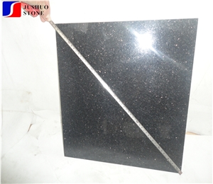 Polished Indian Price Galaxy Black Star Granite Tile Customized Size