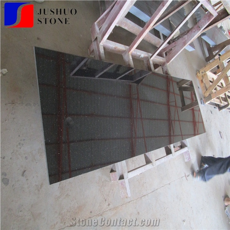 River Black Via Lactea,China Jet Mist Granite, Tiles