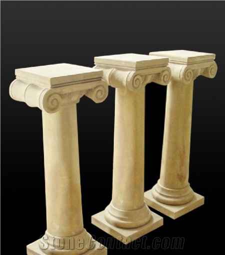Classic Beige Limstone Flower Pot Stand Roman Pillar,Column