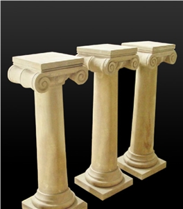 Classic Beige Limstone Flower Pot Stand Roman Pillar,Column