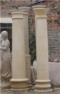 Classic Beige Limstone Flower Pot Stand Roman Pillar,Column