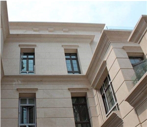 Limra Beige Limestone Roman Sculptured Column,Sea Coral Stone Handcarved Pillars