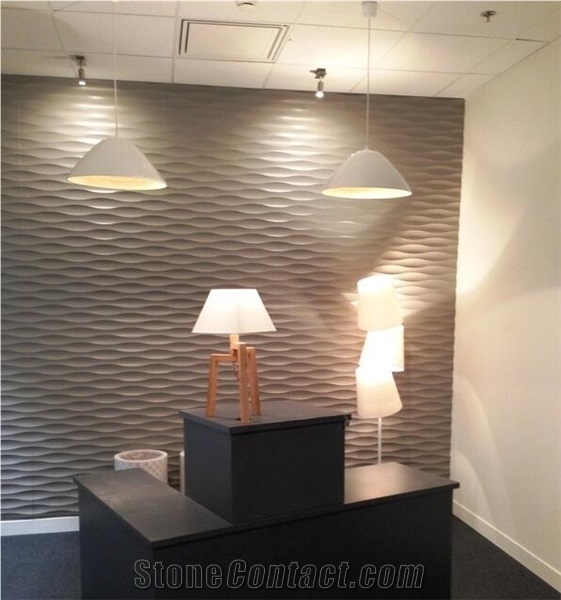 Lymra White Limestone 3d Spray Wave Wall Panel Tile,Cnc Building Interior