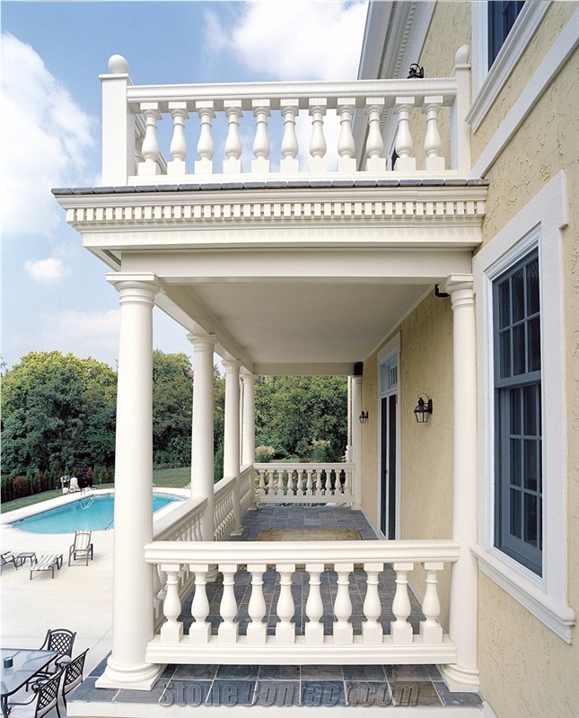 Lymra White Limestone Porch Column Exterior Stone,Villa Pillar Pedestal