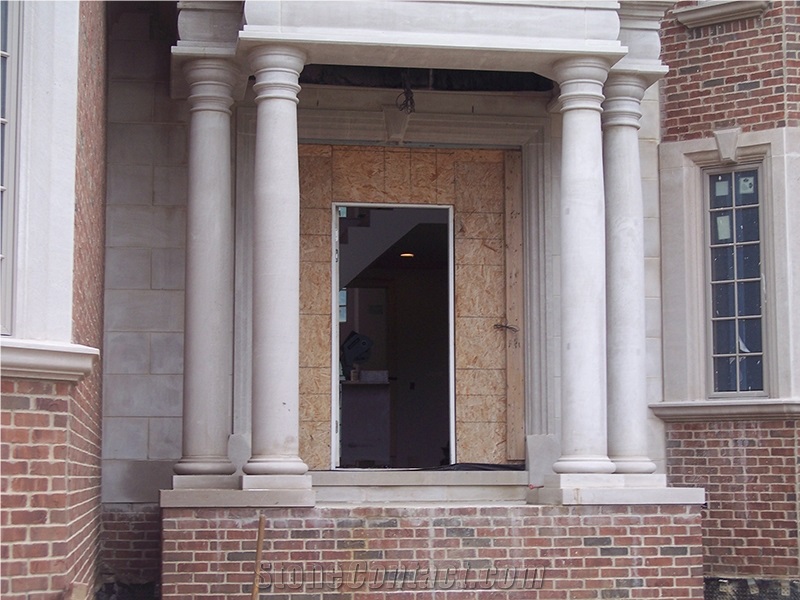 Lymra White Limestone Porch Column Exterior Stone,Villa Pillar Pedestal