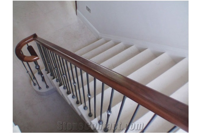 Portugal Beige Marble Deck Stair,Door Front Staircase Risers for Outside