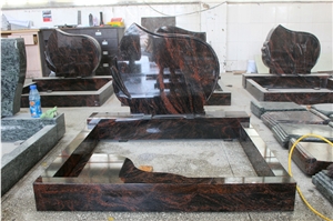 European Style Aurora Granite Single Gravestone Monuments