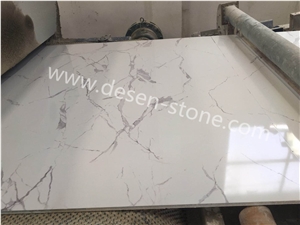 Calacatta/Carrara White Quartz/Artificial Marble Stone Slabs&Tiles