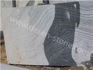 China Silver Waves Brown/Zebra Black Wooden Marble Big Stone Blocks