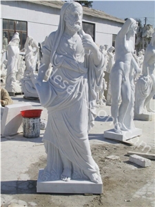 Handcarved Garden White Marble Stone Western Human Sculptures&Statues