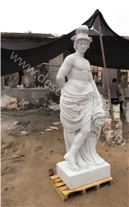 Handcarved Garden White Marble Stone Western Human Sculptures&Statues